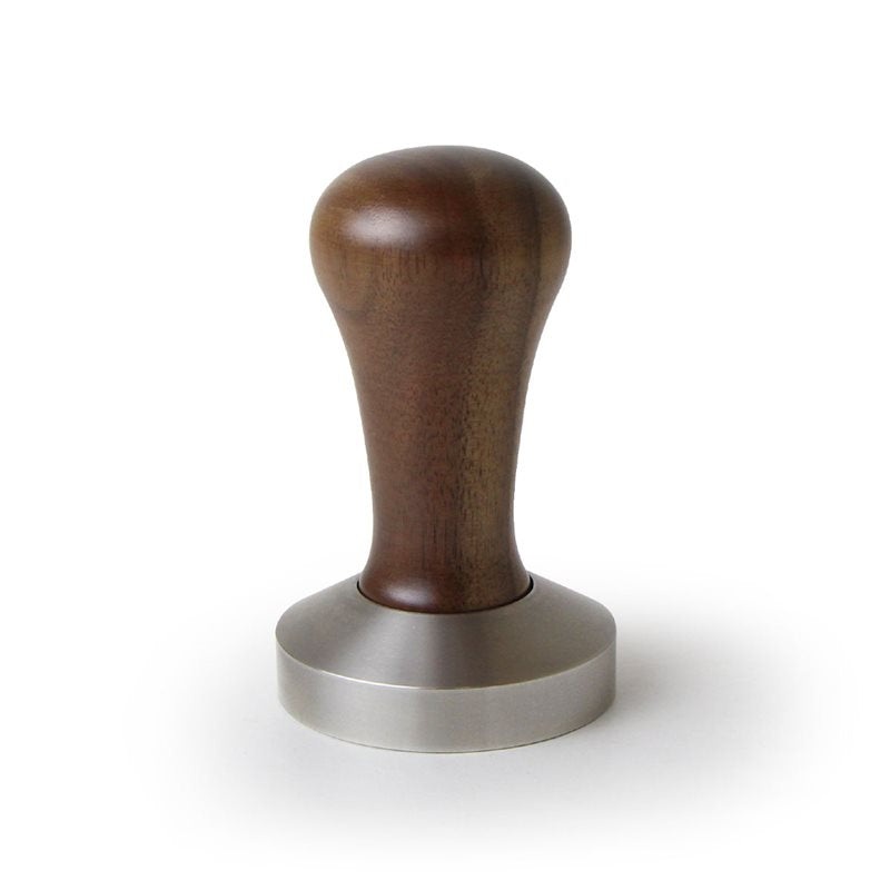 Flat Stainless Coffee Tamper  58.5mm Italian Walnut Handle