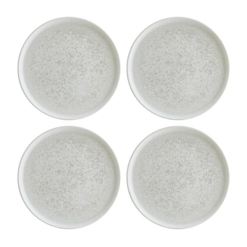 Luna dia.8.75″ Round White Porcelain Plate (Set of 4)