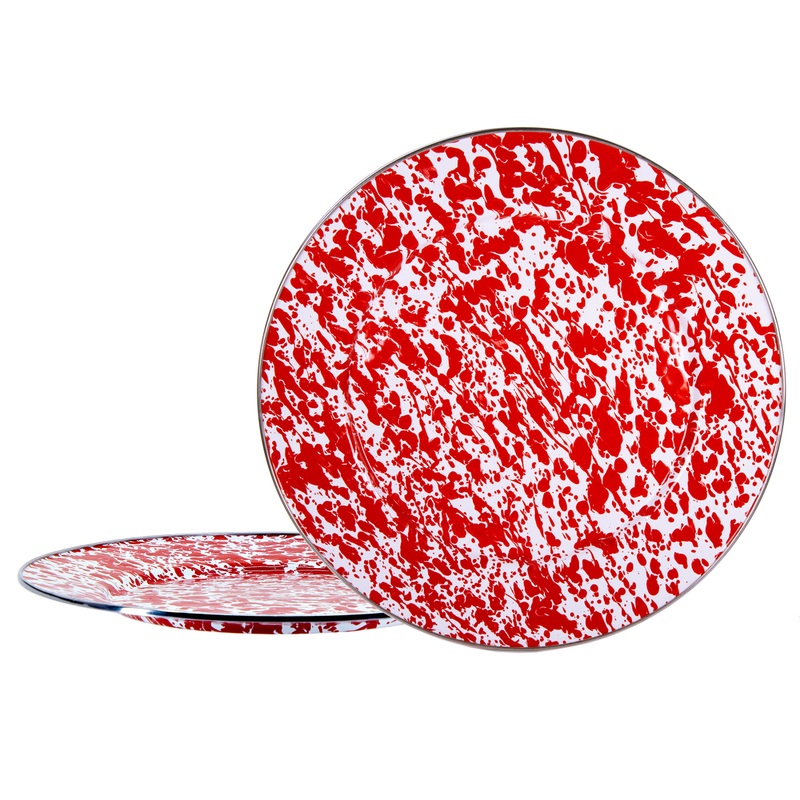 Red Swirl Chargers – Set of 2