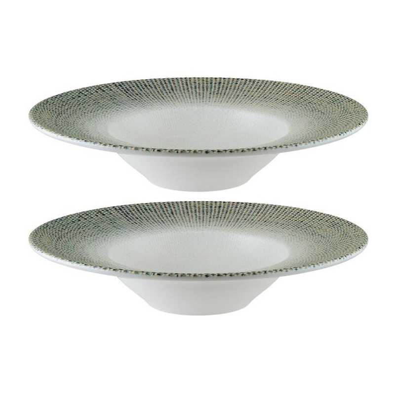 Sway dia.11″ h:2.5″ 14 oz. Round Decorated Porcelain Bowl (Set of 2)