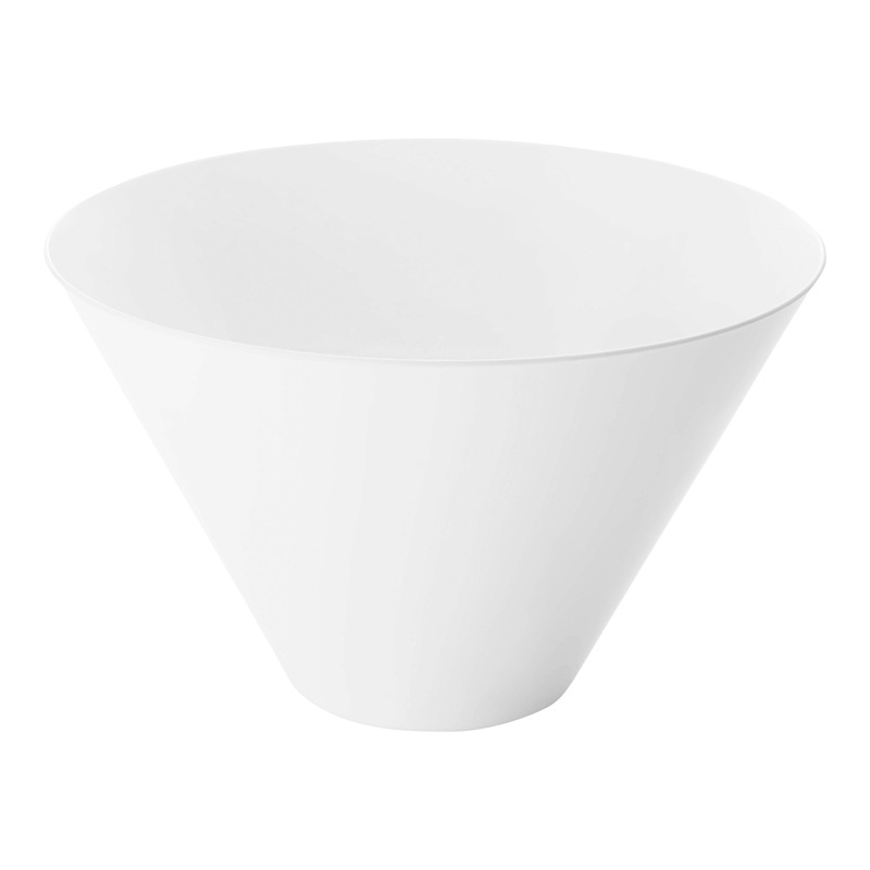 White Round Deep Plastic Serving Bowls (96 oz.)