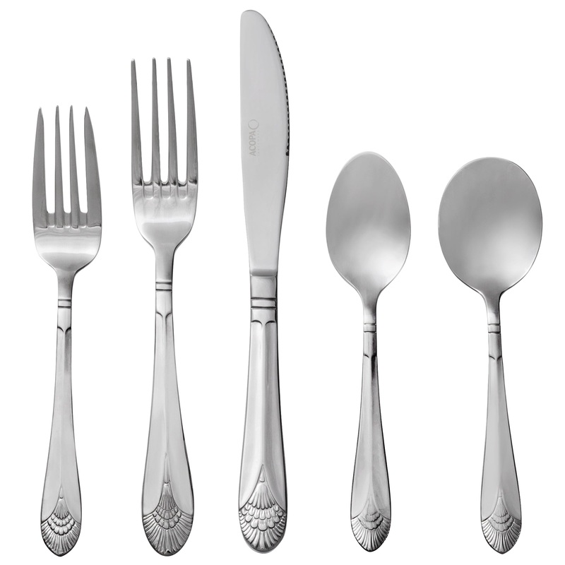 Acopa Monaca 18/8 Stainless Steel Extra Heavy Weight Flatware Set with Service for 12