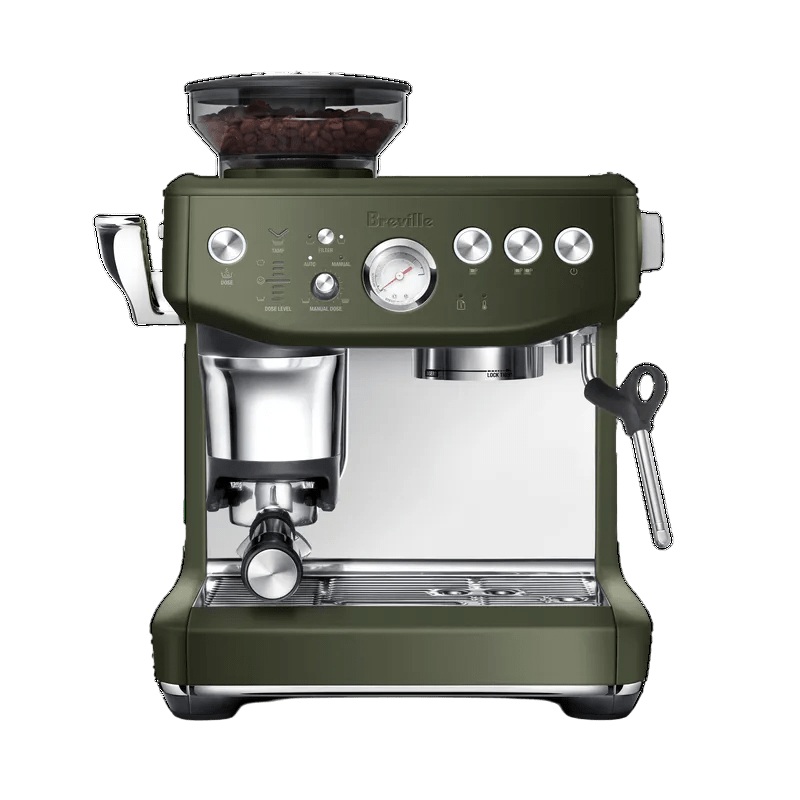 Breville The Barista Express Impress Semi-Automatic Espresso Machine BES876OTL (Olive Tapenade)