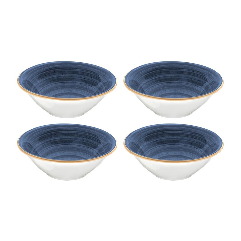Dusk dia.6.25″ h:2″ 13 oz. Round Blue Porcelain Bowl (Set of 4)