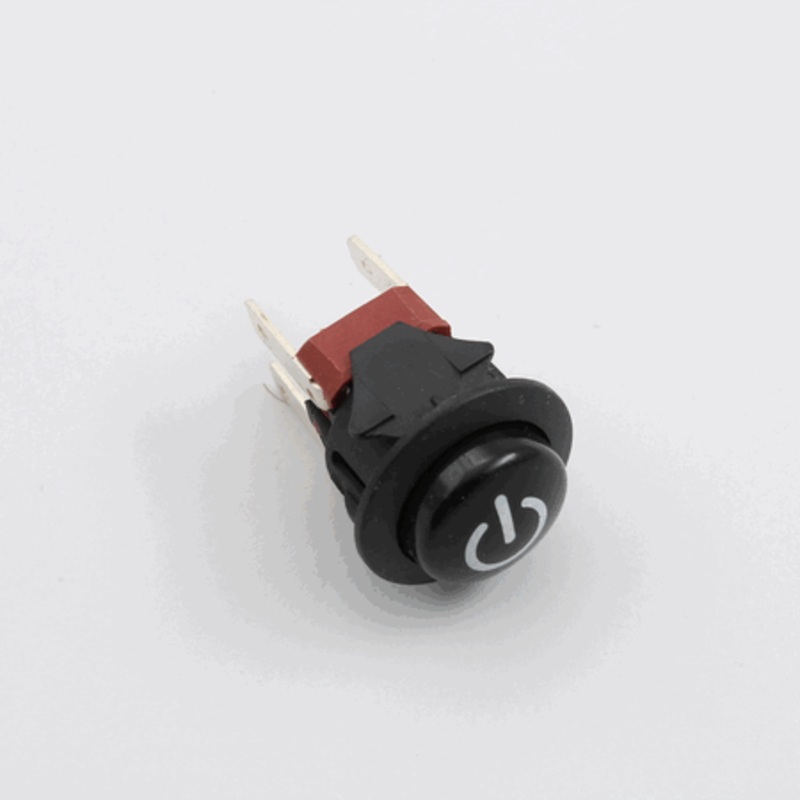 On-Off Switch, Round DPST Black Push-Latch 120V