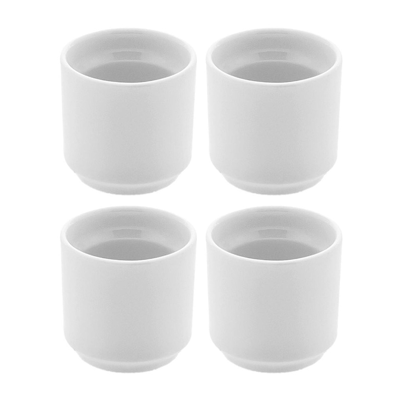 Porcelain Delta-Coupe dia.2″ h:2″ Round White Porcelain Cup (Set of 4)
