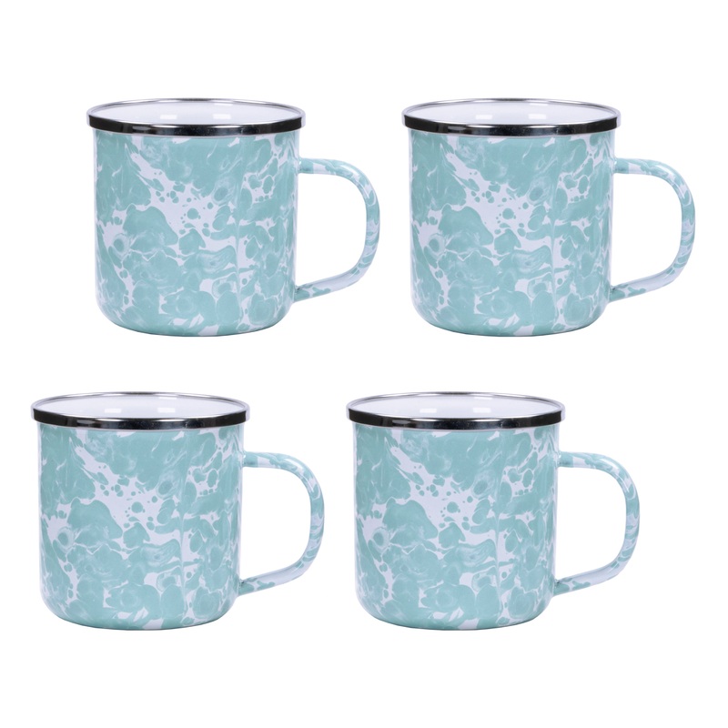 Sea Glass Swirl 12 oz Mugs – Set of 4