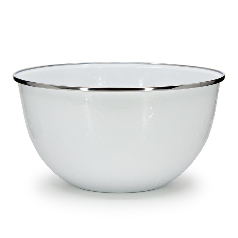 Solid White Large Salad Bowl