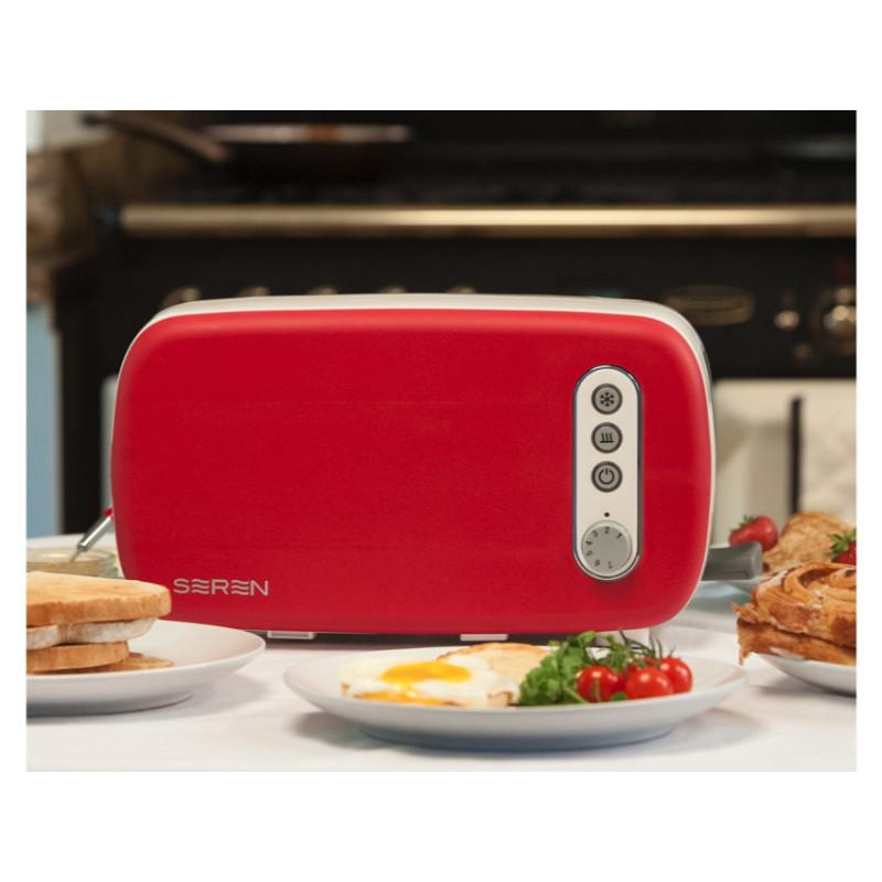 BergHOFF Seren 2Pc Side Loading Toaster with Red Panel