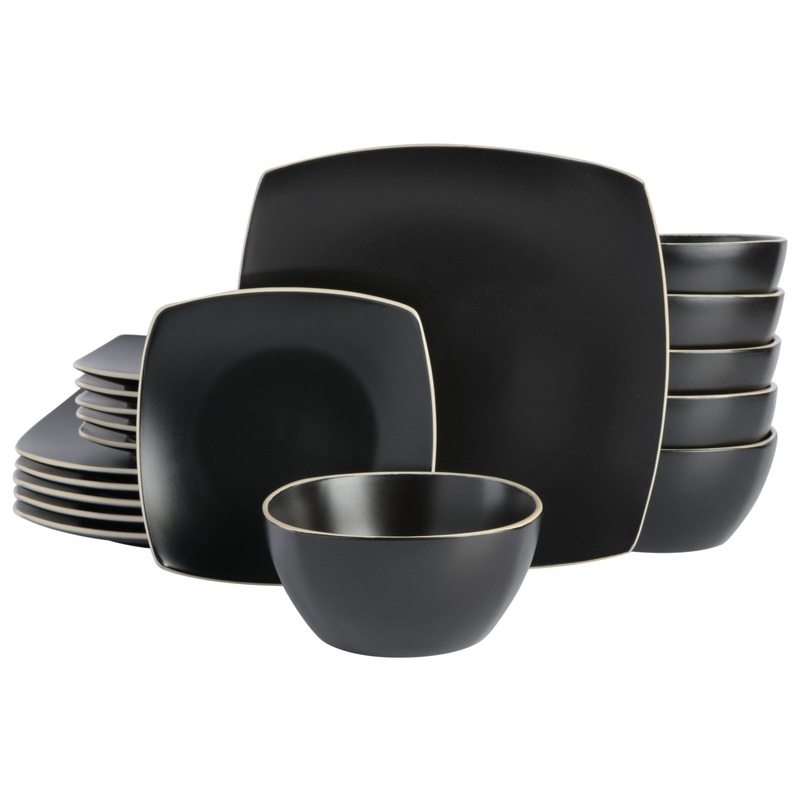 Gibson Soho Lounge Square Matte Stoneware 18-Piece Dinnerware Set