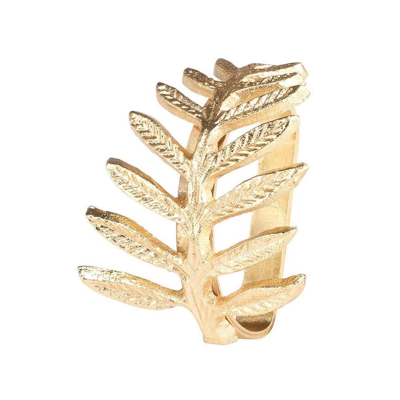 Bodrum Fern Napkin Rings Gold