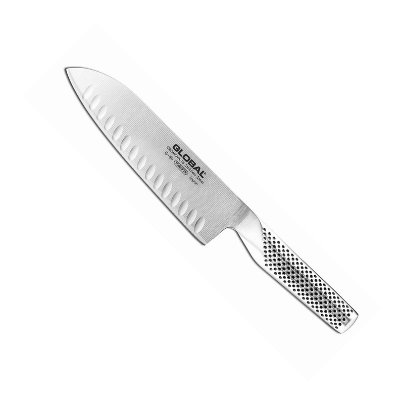 Global G-80 – 7″ Hollow Ground Santoku Knife