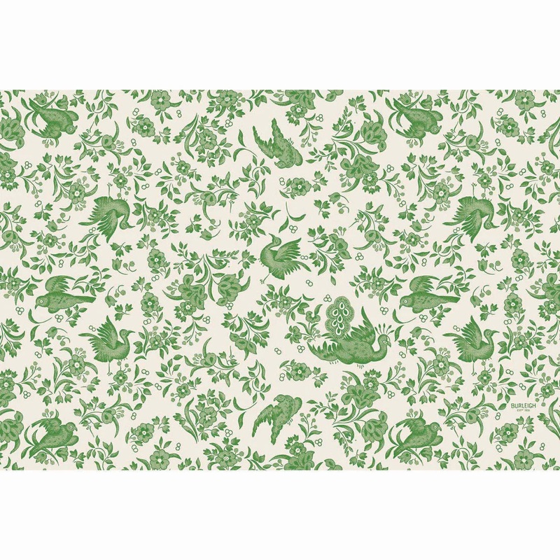 Hester & Cook Green Regal Peacock Paper Placemat