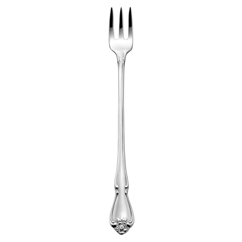 Oneida 2552FOYF Arbor Rose 6 1/8″ 18/10 Stainless Steel Extra Heavy Weight Cocktail Fork – 12/Pack