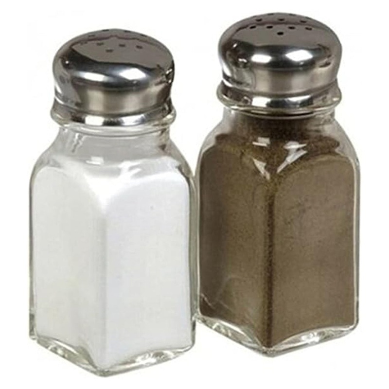 Pasabahce Large Glass Salt and Pepper Shakers for Kitchen, 3.25 oz