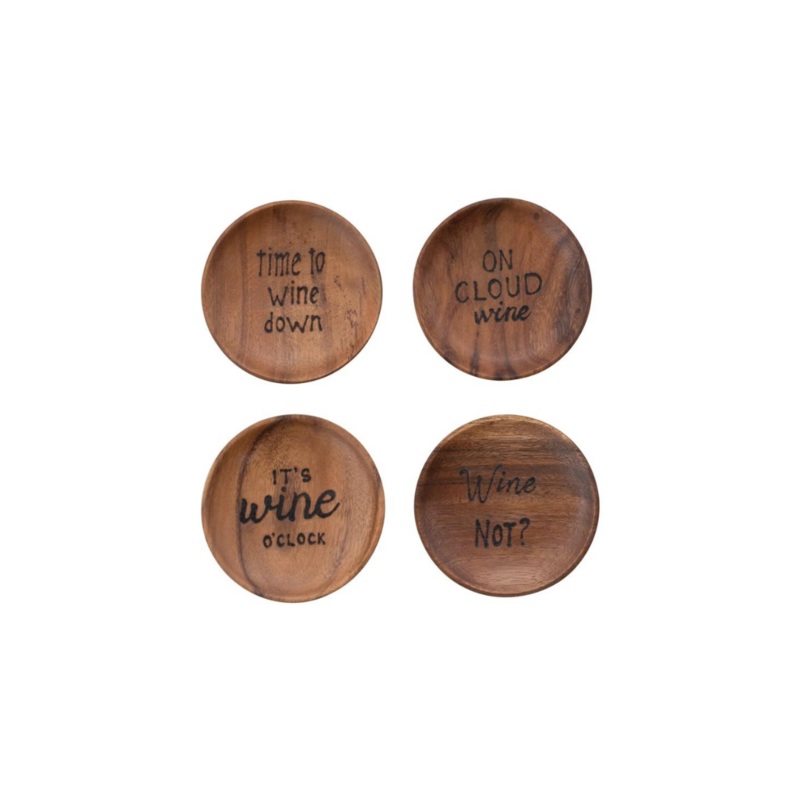 Tapas Plates – Acacia Wood (4 Piece Set)