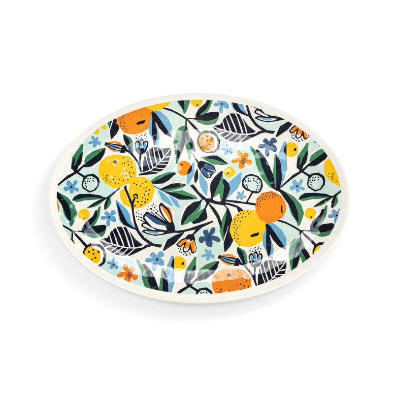 Citrus Blooms Large Melamine Oval Platter