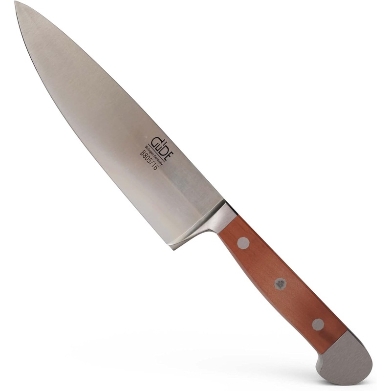 Gde Alpha Pear Series – 6″ Forged Double Bolster Chef’s Knife, Luxury Pear Wood Handle