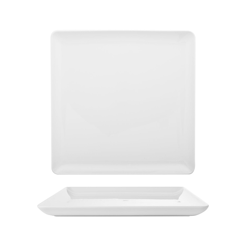 Porcelain Santa Monica 12.5″ x 12.5″ x h:1″ Square White Porcelain Platter