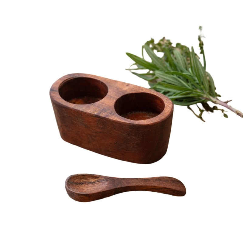 Wooden Spice Server With Spoon