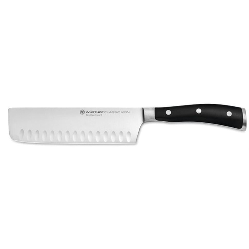 Wusthof Ikon 7 inch Nakiri knife, Hollow Edge