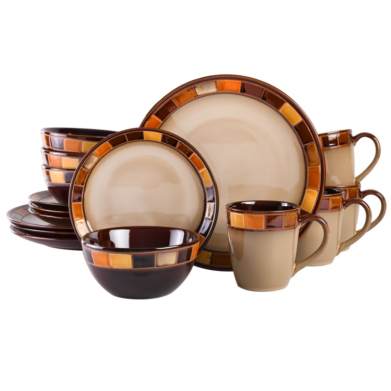 Gibson Elite Casa Estebana 16-Piece Reactive Stoneware Dinnerware Set