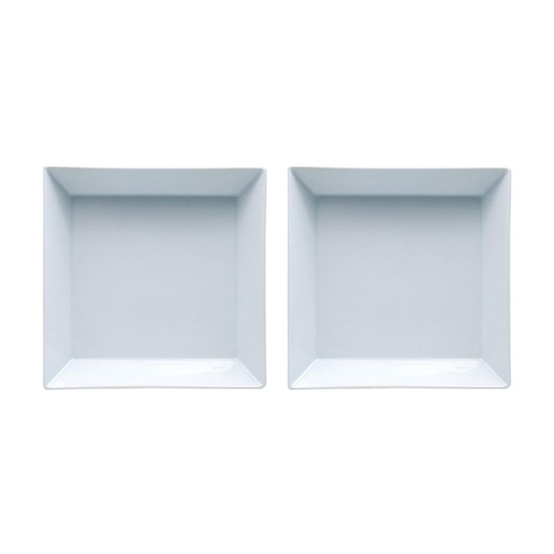 Porcelain Merid 8.5″ x 8.5″ x h:1.75″ 37 oz. Square White Porcelain Bowl (Set of 2)