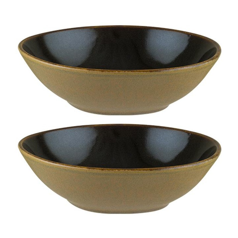 Sphere Earth 7″ x 6.5″ x h:2″ 16 oz. Organic Black Porcelain Bowl (Set of 2)