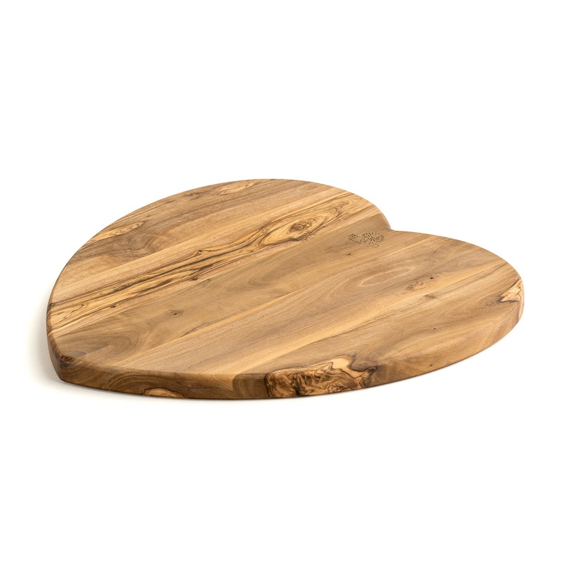 Berard Olivewood Cutting Board, Heart Shape, 11 x 6.7 x 0.63″