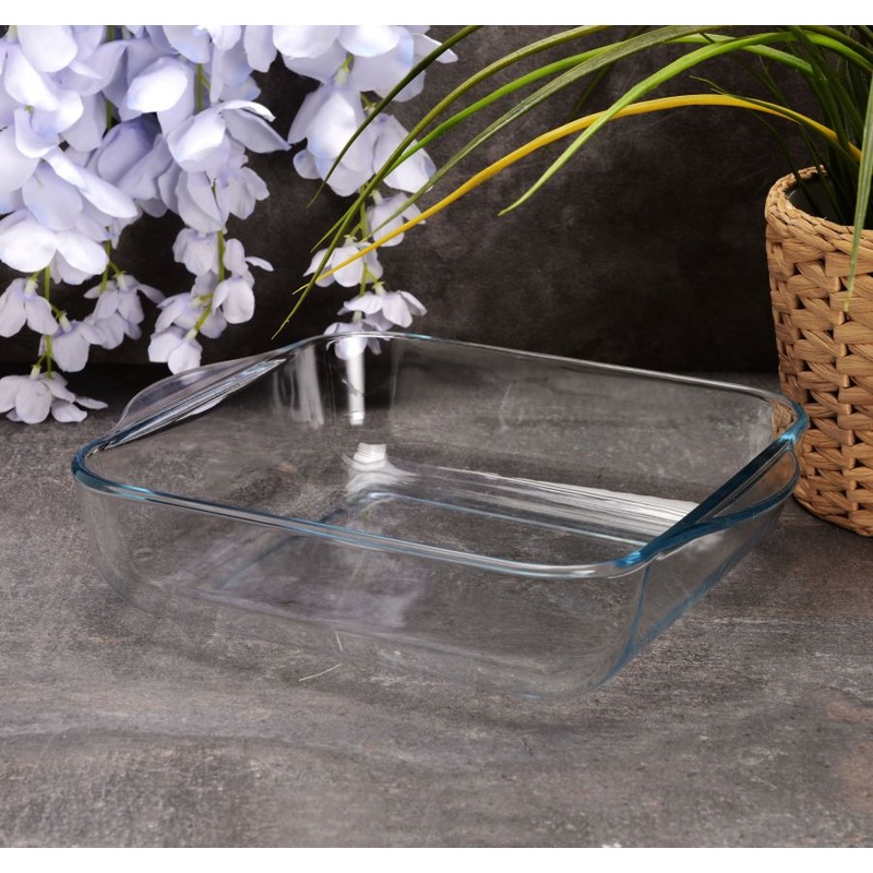 Pasabahce Borcam Square Oven Tray, Glass Baking Dish, 66 Oz (1950 cc)