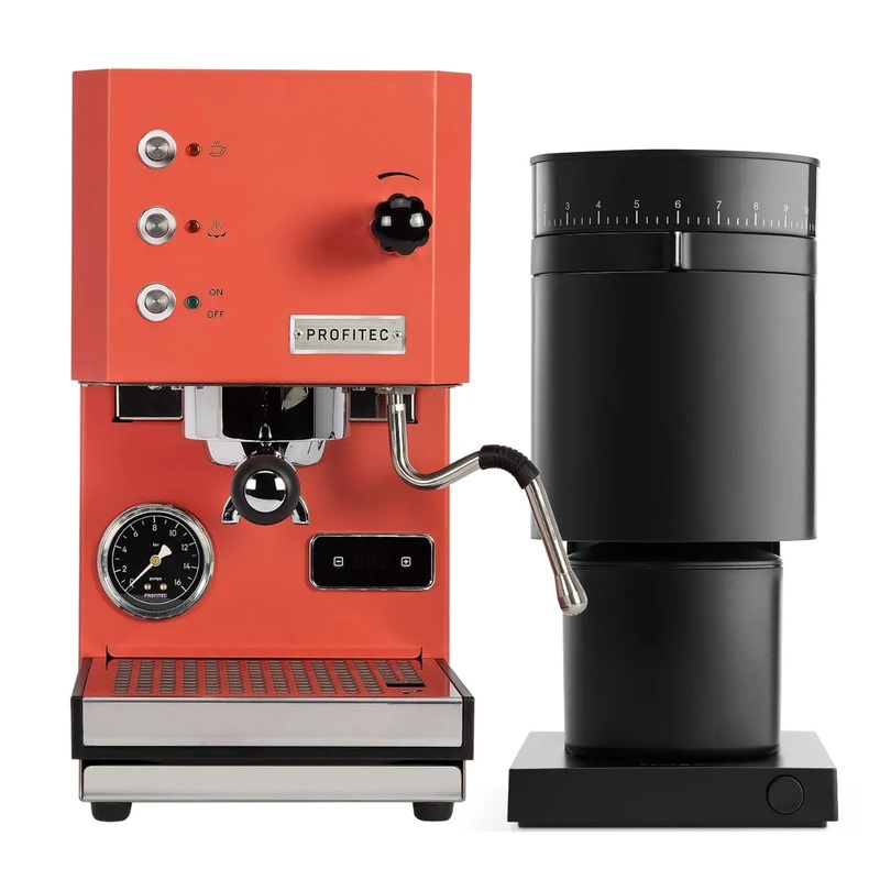 Profitec Go (Red) Espresso Machine & Fellow Opus Grinder (Black) Bundle