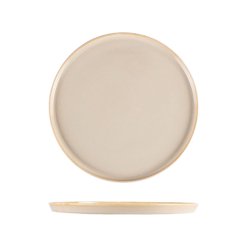 Sand dia.11″ Round Beige Porcelain Plate