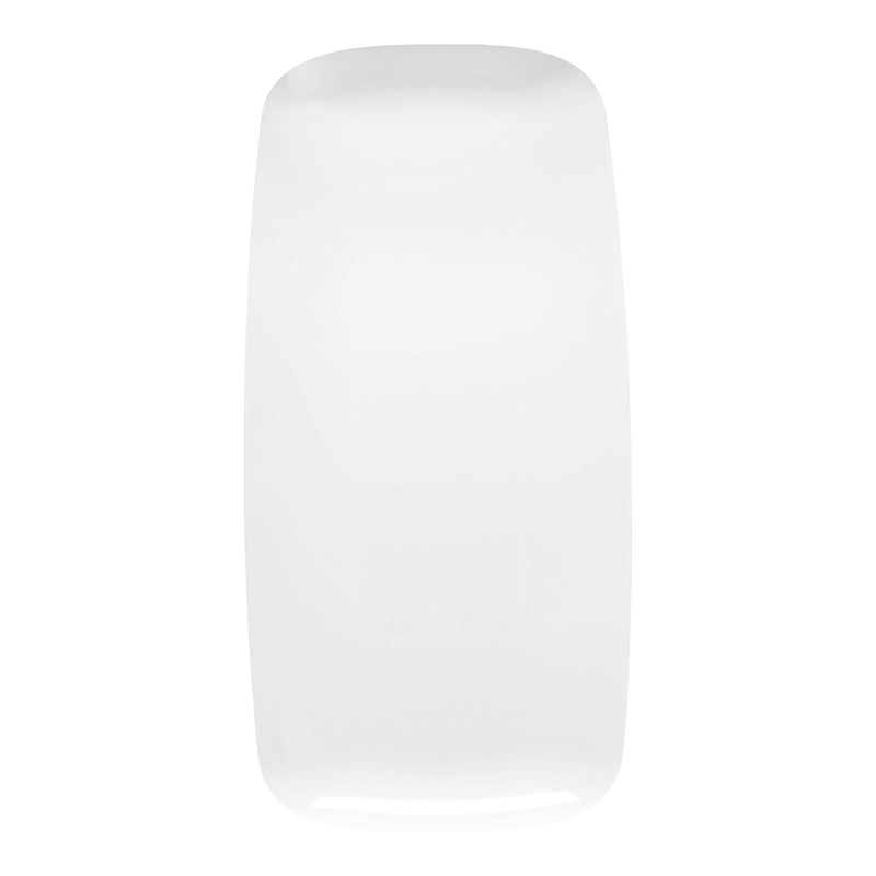 Solid White Flat Raised Edge Rectangular Disposable Plastic Plates (10.6″ x 5″)