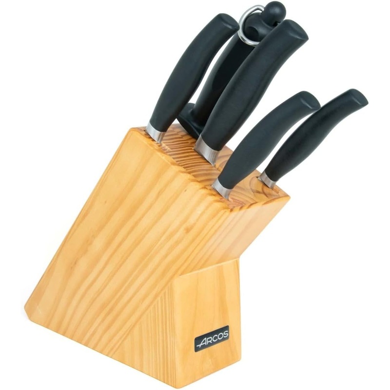 Arcos Clara Series – 5 Pc. Knife Block Set, Includes Sharpening Steel
