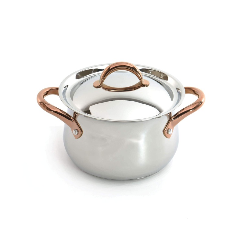BergHOFF Ouro Gold 18/10 Stainless Steel 8″ Stockpot with SS Lid, 5qt.
