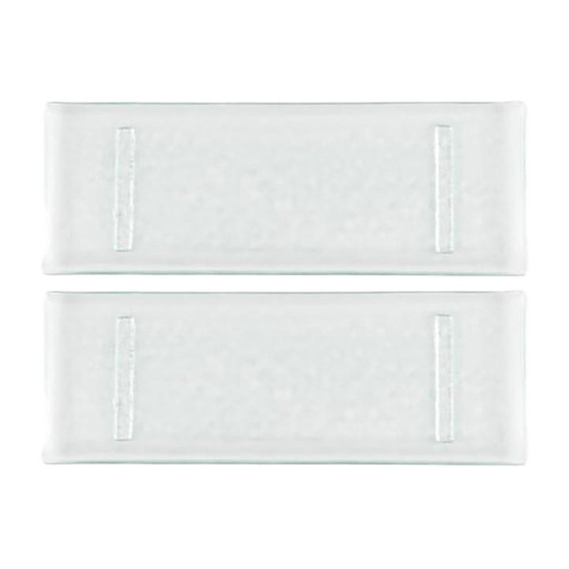 Glass Dinnerware 13.75″ x 5″ x h:0.5″ Rectangular Clear Glass Platter (Set of 2)