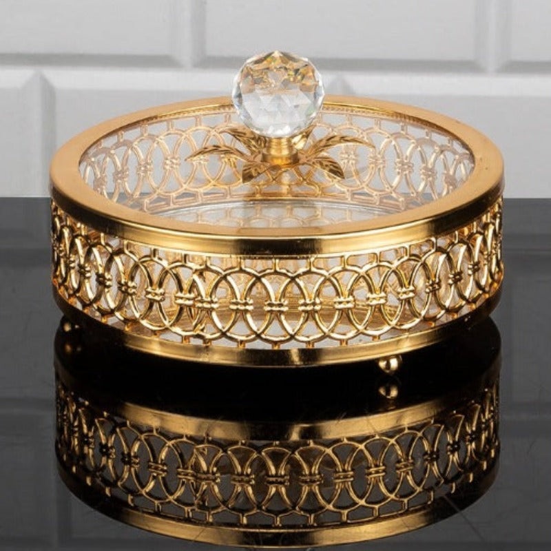 Handmade Fancy Sugar Serving Bowl with Glass Lid