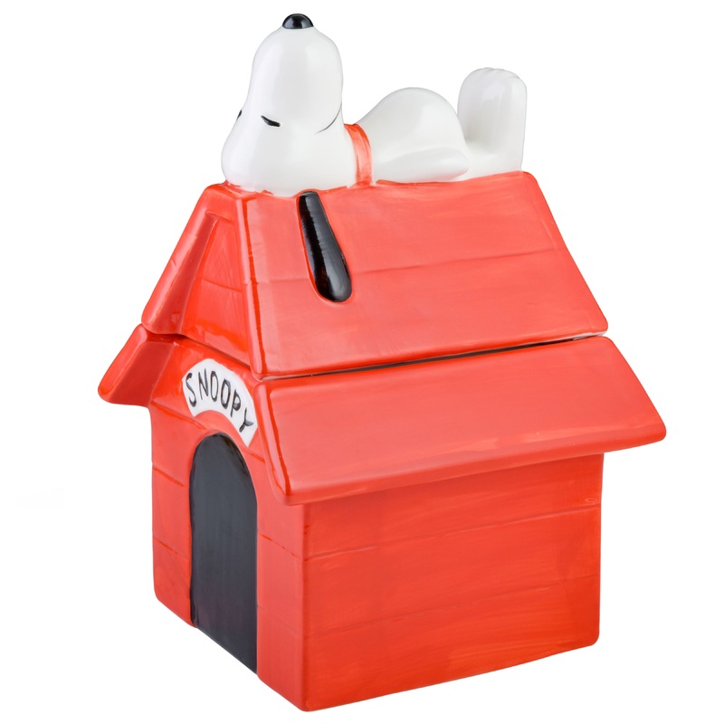 Peanuts Classic Snoopy Doghouse 11″ Ceramic Cookie Jar w/ Fitted Lid