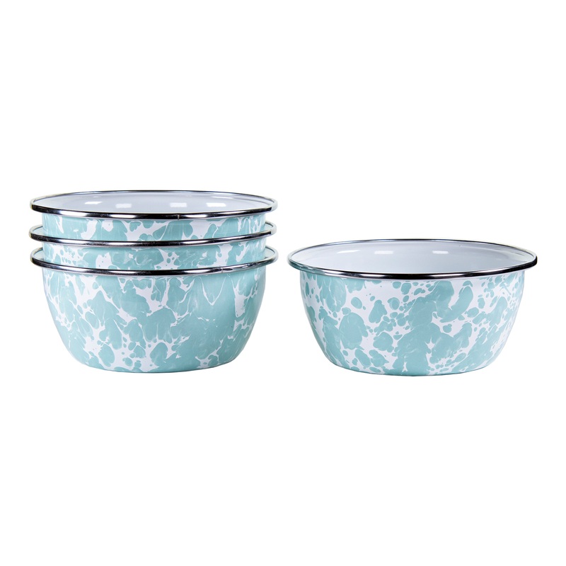 Sea Glass Swirl Salad Bowls – Set of 4, Sea Glass