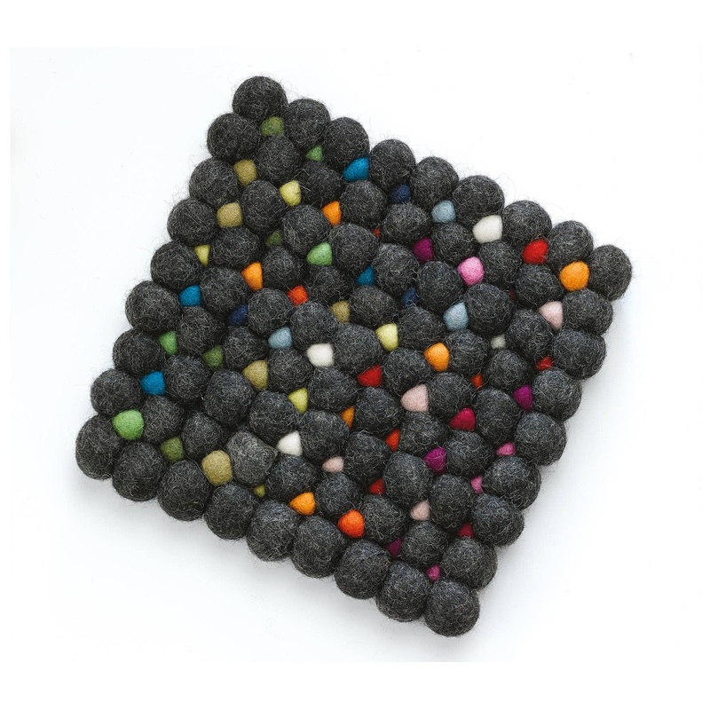 Virgin Wool Trivet “Nero”, Square, 8X8″