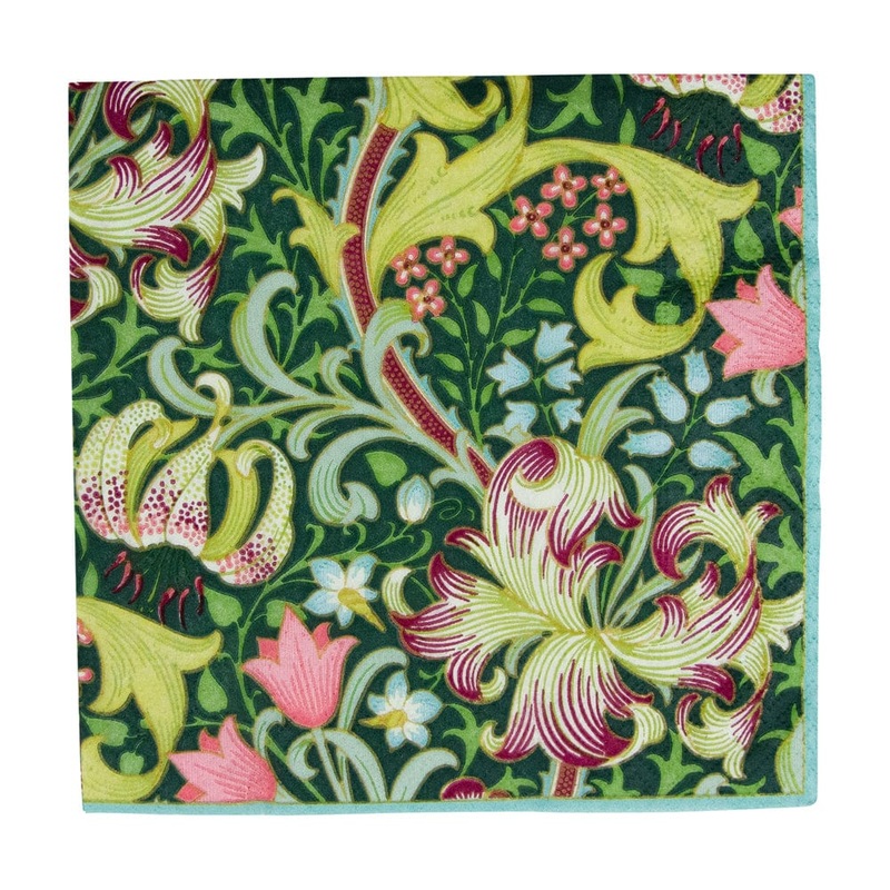 Caspari Greenen Lily Forest Boxed Cocktail Napkins – 40 Per Box