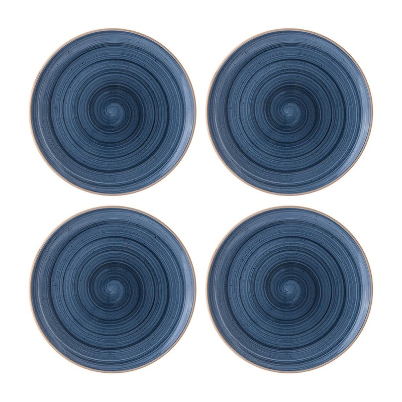 Dusk dia.8.25″ Round Blue Porcelain Plate (Set of 4)