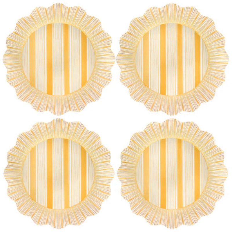Juliska Cabana Stripe Melamine Dinner Plate Set/4 – Sunshine