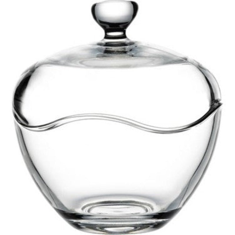Pasabahce Toscana Christmas Candy Dish with Lid, 5.1 x 5.9-inch Glass Sugar Bowl- PB-98775