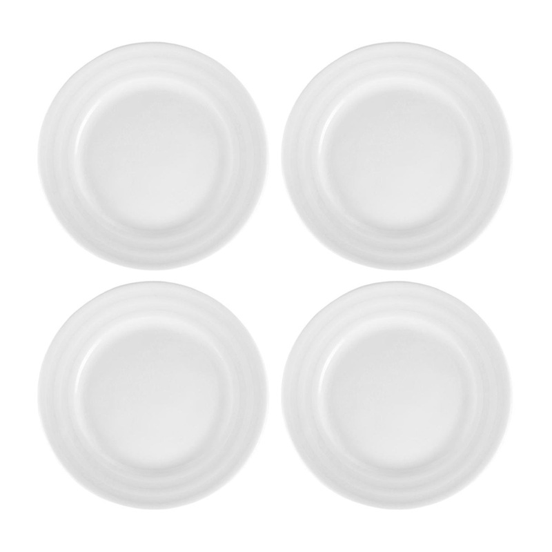 Porcelain Lizbon dia.6.25″ Round White Porcelain Plate (Set of 4)