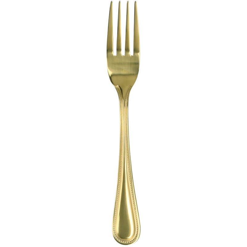 Walco G27051 Colgate 8 1/8″ 18/0 Gold Stainless Steel Heavy Weight European Table Fork – 12/Pack