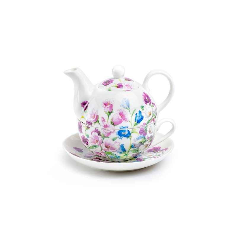 Bellflower Bliss Fine Porcelain Tea For One Set