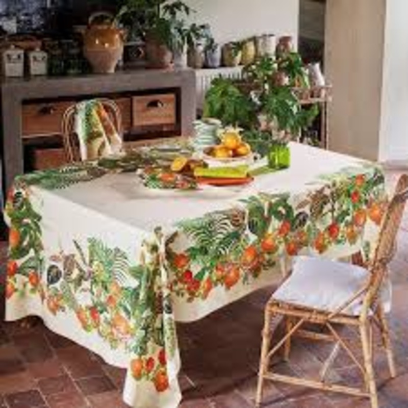 Garnier Thiebaut Vintage Garden Natural Tablecloth 61×89