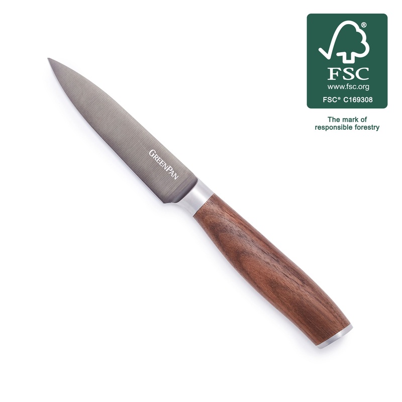 Premiere Titanium Cutlery 4″ Paring Knife with Walnut Handle