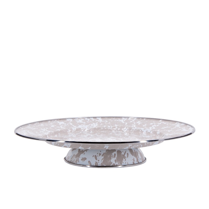 Swirl Cake Plate, Taupe